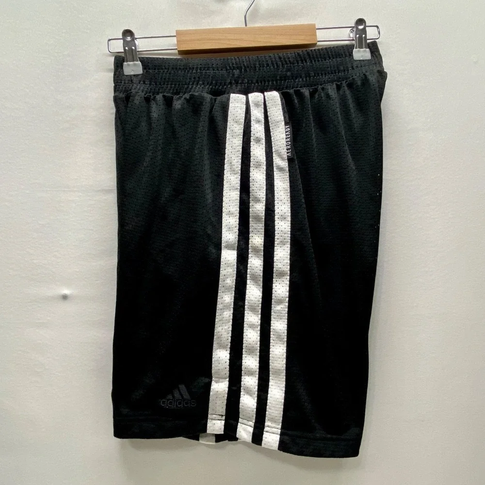 Adidas Aero Ready Shorts Men's M Black‎ Mesh White Classic Stripe 7